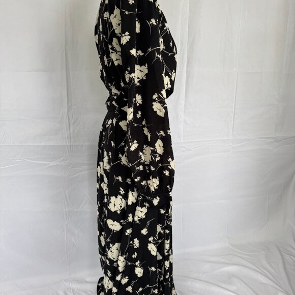 Aakaa Floral Print Long Sleeve Extra Long Wrap Maxi Dress Small - 0302 - Picture 4 of 6